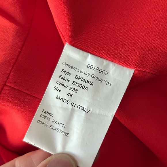 Antonio Berardi Two Tone Stretch Cady Sheath Dress in Pink Orange Size 10/12 - Picture 9 of 10